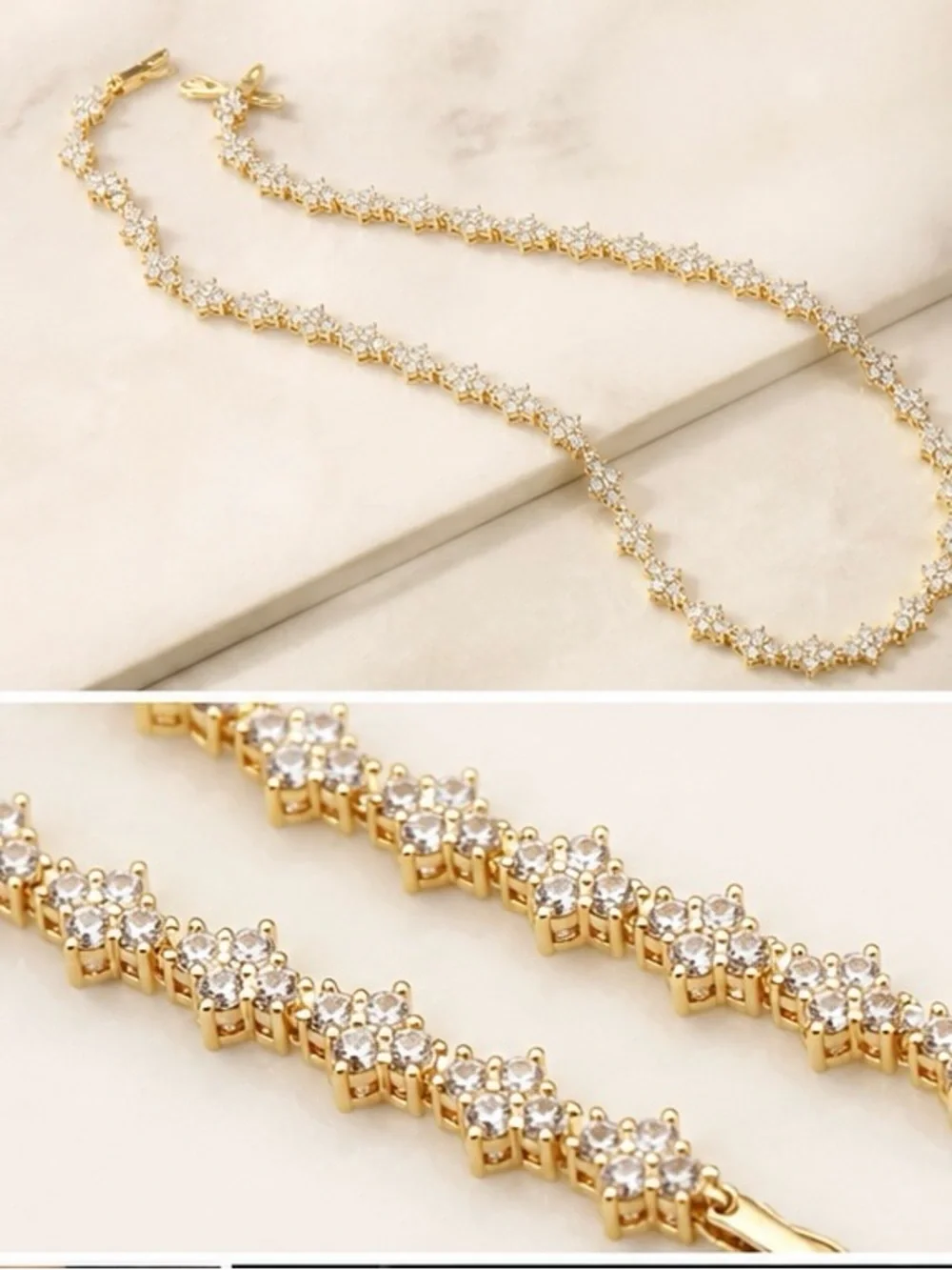 Gold Tone Unisex Tennis Chain Necklace – 22” 🖤 - Picture 4 of 6
